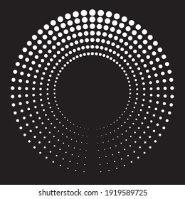 Halftone dots in circle form. round logo . vector dotted frame . design element