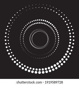 Halftone dots in circle form. round logo . vector dotted frame . design element