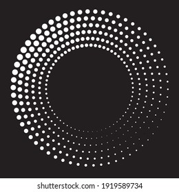 Halftone dots in circle form. round logo . vector dotted frame . design element