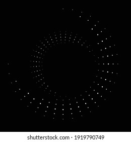 Halftone dots in circle form. round logo . vector dotted frame . design element