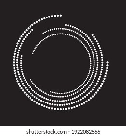 Halftone dots in circle form. round logo . vector dotted frame . design element