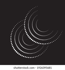 Halftone dots in circle form. round logo . vector dotted frame . design element