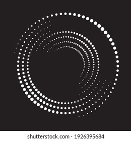 Halftone dots in circle form. round logo . vector dotted frame . design element