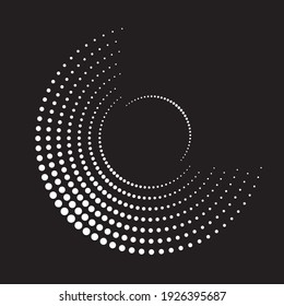 Halftone dots in circle form. round logo . vector dotted frame . design element