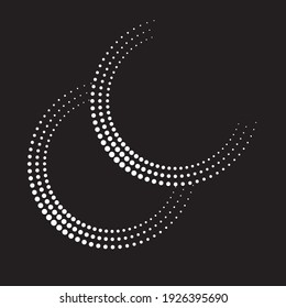 Halftone dots in circle form. round logo . vector dotted frame . design element