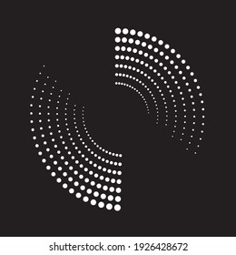 Halftone dots in circle form. round logo . vector dotted frame . design element