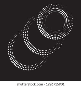 Halftone dots in circle form. round logo . vector dotted frame . design element