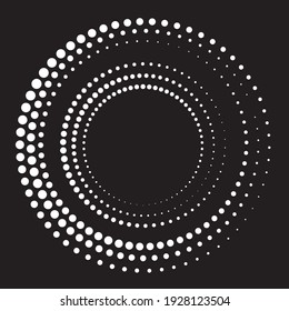 Halftone dots in circle form. round logo . vector dotted frame . design element