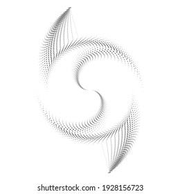 Halftone dots in circle form. round logo . vector dotted frame . design element