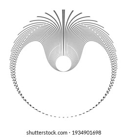 Halftone dots in circle form. round logo . vector dotted frame . design element