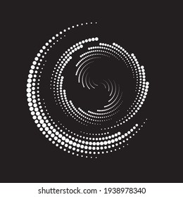 Halftone dots in circle form. round logo . vector dotted frame . design element