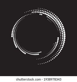 Halftone dots in circle form. round logo . vector dotted frame . design element