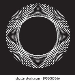 Halftone dots in circle form. round logo . vector dotted frame . design element