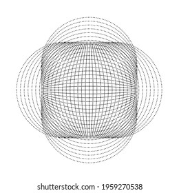 Halftone dots in circle form. round logo . vector dotted frame . design element