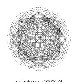 Halftone Punkte in Kreisform. Rundlogo . Vektor gepunkteter Rahmen. Designelement