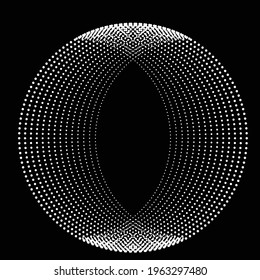 Halftone dots in circle form. round logo . vector dotted frame . design element