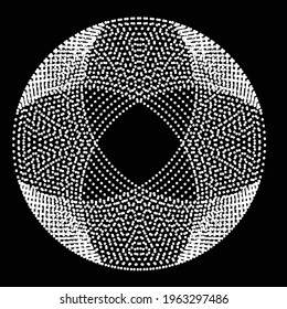 Halftone dots in circle form. round logo . vector dotted frame . design element