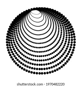 Halftone dots in circle form. round logo . vector dotted frame . design element