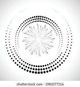 Halftone dots in circle form. round logo . vector dotted frame . design element