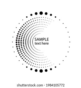 Halftone dots in circle form. round logo . vector dotted frame . design element