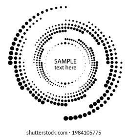 Halftone dots in circle form. round logo . vector dotted frame . design element
