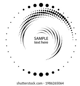 Halftone dots in circle form. round logo . vector dotted frame . design element
