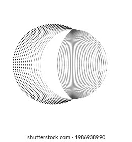 Halftone Punkte in Kreisform. Rundlogo . Vektor gepunkteter Rahmen. Designelement