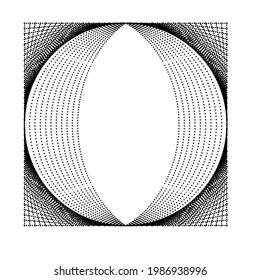 Halftone dots in circle form. round logo . vector dotted frame . design element