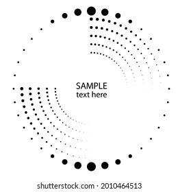 Halftone dots in circle form. round logo . vector dotted frame . design element