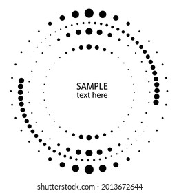 Halftone dots in circle form. round logo . vector dotted frame . design element