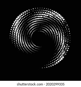 Halftone dots in circle form. round logo . vector dotted frame . design element