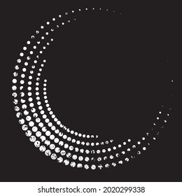 Halftone dots in circle form. round logo . vector dotted frame . design element