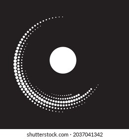 Halftone dots in circle form. round logo . vector dotted frame . design element