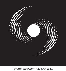 Halftone dots in circle form. round logo . vector dotted frame . design element