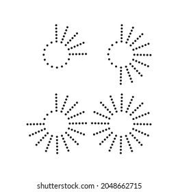 Halftone dots in circle form. round logo dotted frame design element. Vector illustration