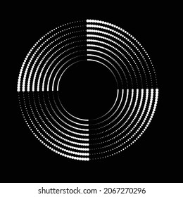 Halftone dots in circle form. round logo . vector dotted frame . design element