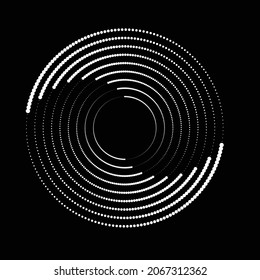 Halftone dots in circle form. round logo . vector dotted frame . design element