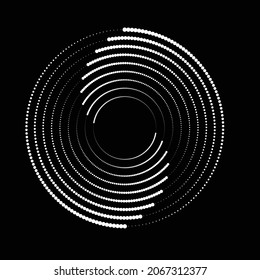 Halftone dots in circle form. round logo . vector dotted frame . design element