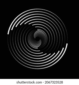 Halftone dots in circle form. round logo . vector dotted frame . design element