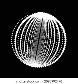 Halftone dots in circle form. round logo . vector dotted frame . design element