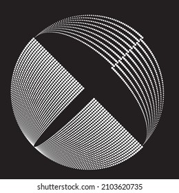 Halftone dots in circle form. round logo . vector dotted shape . design element