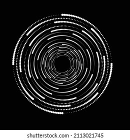Halftone dots in circle form. round logo . vector dotted frame . Concentric dots design element