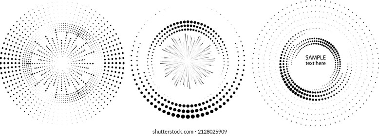 Halftone dots in circle form. round logo . vector dotted frame . design element