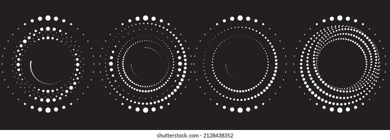 Halftone dots in circle form. round logo . vector dotted frame . design element