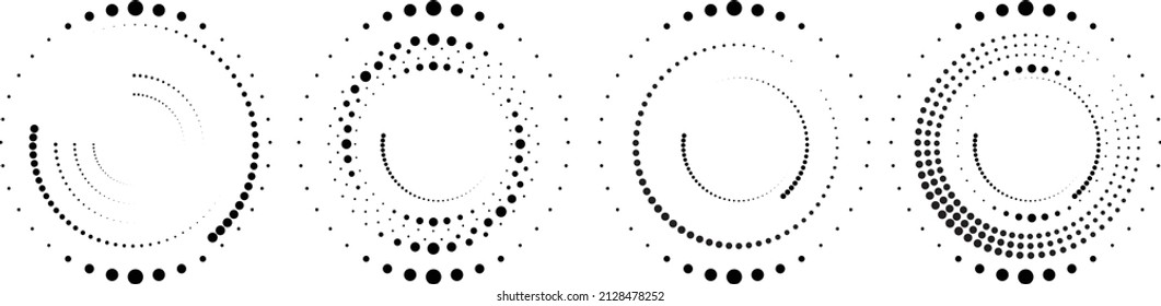 Halftone dots in circle form. round logo . vector dotted frame . design element