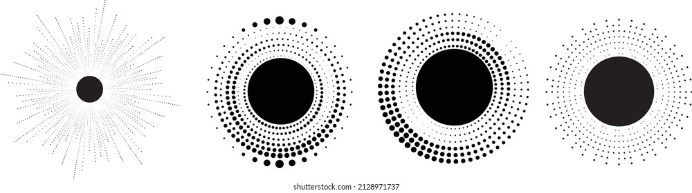 Halftone dots in circle form. round logo . vector dotted frame . design element