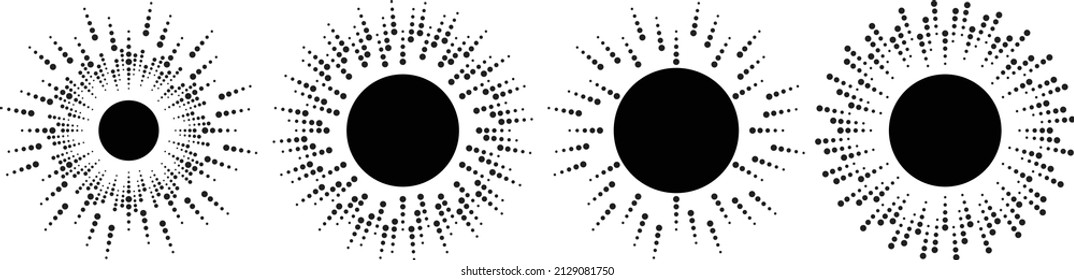 Halftone dots in circle form. round logo . vector dotted frame . design element
