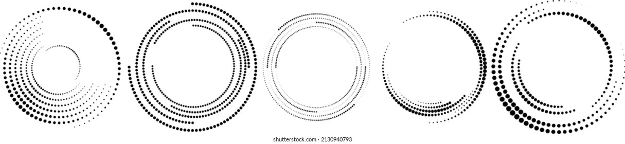 Halftone dots in circle form. round logo . vector dotted frame . design element