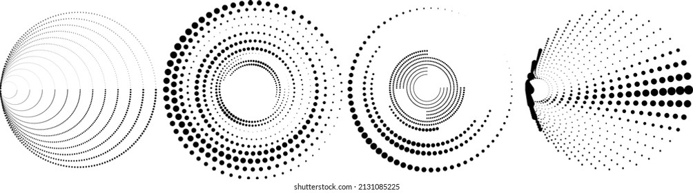 Halftone dots in circle form. round logo . vector dotted frame . design element