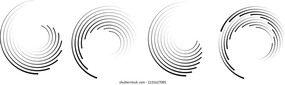 Halftone dots in circle form. round logo . vector dotted frame . design element